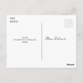 zwart - wit eenvoudig afstuderen bedankt briefkaart (Achterkant)