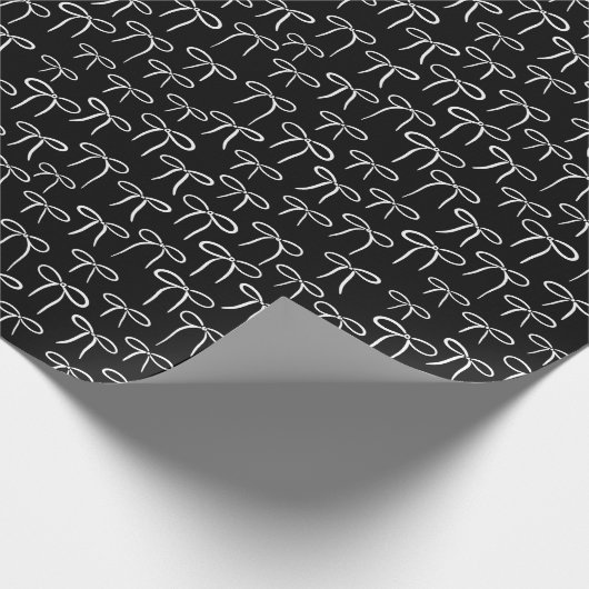 Zwart-wit eenvoudig boogpatroon cadeaupapier (Hoek)