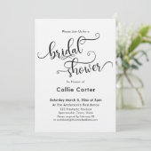 Zwart Wit Eenvoudig Bruiloft Brunch Script Typogra Kaart (Staand voorkant)