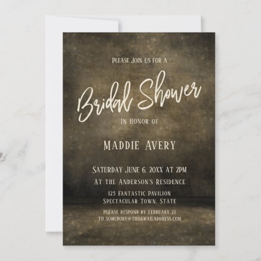 Zwart Wit Eenvoudig Bruiloftsfeest Script Typograf Kaart (Voorkant)
