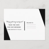 Zwart & Wit Eenvoudig Chic Elegant Save the Date Aankondigingskaart (Achterkant)