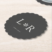 Zwart-Wit | Eenvoudig chique paar Kartonnen Onderzetters (Gekanteld)