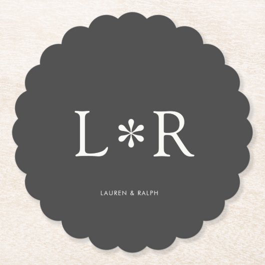 Zwart-Wit | Eenvoudig chique paar Kartonnen Onderzetters (Voorkant)