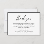 Zwart-wit Eenvoudig condoleances Sympathie begrafe Bedankkaart (Voorkant)