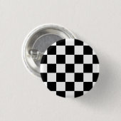 Zwart-wit, eenvoudig controlepatroon ronde button 3,2 cm (Voorkant /achterkant)
