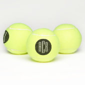 Zwart-wit Eenvoudig Drie Lettermonogram Tennisballen (Multi)