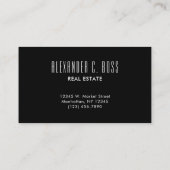 Zwart-wit Eenvoudig Drie Lettermonogram Visitekaartje (Achterkant)