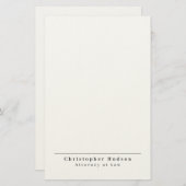 Zwart Wit Eenvoudig Eenvoudig Minimalistisch Briefpapier (Voorkant / Achterkant)