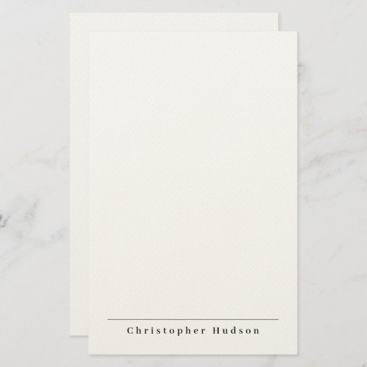 Zwart Wit Eenvoudig Eenvoudig Minimalistisch Briefpapier (Voorkant / Achterkant)