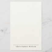 Zwart Wit Eenvoudig Eenvoudig Minimalistisch Briefpapier (Voorkant)
