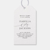 Zwart & Wit Eenvoudig Elegant Chic Welkom Huwelijk Cadeaulabel (Voorkant)