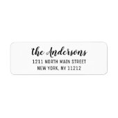 Zwart Wit Eenvoudig Elegant Cursief Script Etiket (Voorkant)