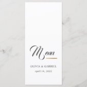 Zwart-wit. Eenvoudig elegant huwelijksdiner Menu (Voorkant)