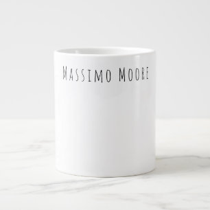 Zwart Wit Eenvoudig Elegant Informeel Eigen Naam Grote Koffiekop