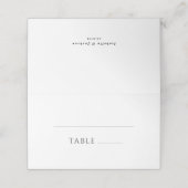 Zwart & Wit Eenvoudig Elegant Minimaal Trouwen Plaatskaartje (Buitenkant ongevouwen)