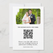 Zwart-wit Eenvoudig Elegant Modern QR Wedding Kaart (Achterkant)