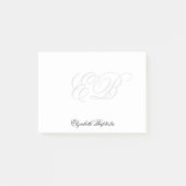 Zwart-wit Eenvoudig Elegant Monogram Post-it® Notes (Voorkant)