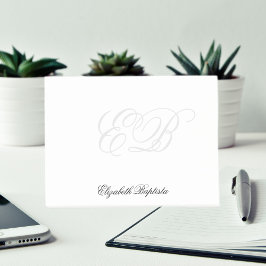 Zwart-wit Eenvoudig Elegant Monogram Post-it® Notes