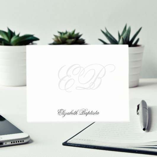 Zwart-wit Eenvoudig Elegant Monogram Post-it® Notes