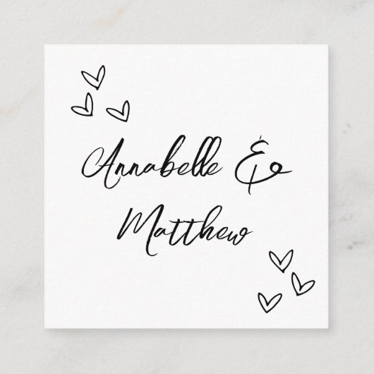 Zwart Wit Eenvoudig Elegant QR-code Antwoord Informatiekaartje (Achterkant)