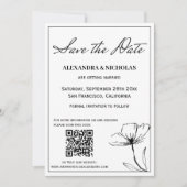 Zwart-wit Eenvoudig Elegant Sla de datum op Save The Date (Voorkant)