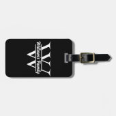 Zwart-Wit | Eenvoudig familienaam monogram Bagagelabel (Voorkant horizontaal)