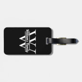 Zwart-Wit | Eenvoudig familienaam monogram Bagagelabel (Achterkant horizontaal)