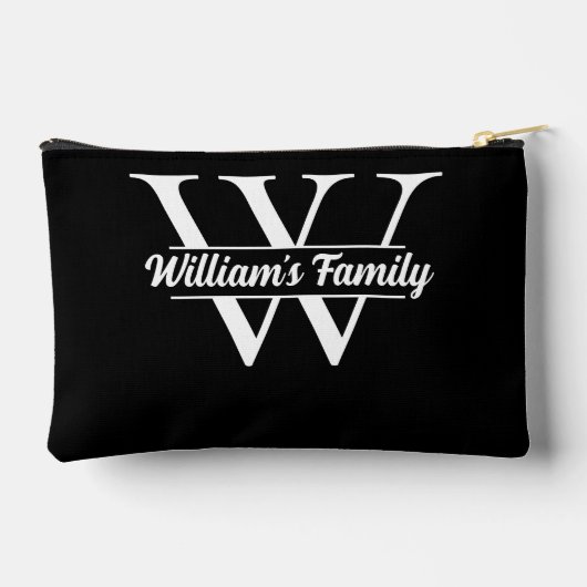Zwart-Wit | Eenvoudig familienaam monogram Etui (Achterkant)