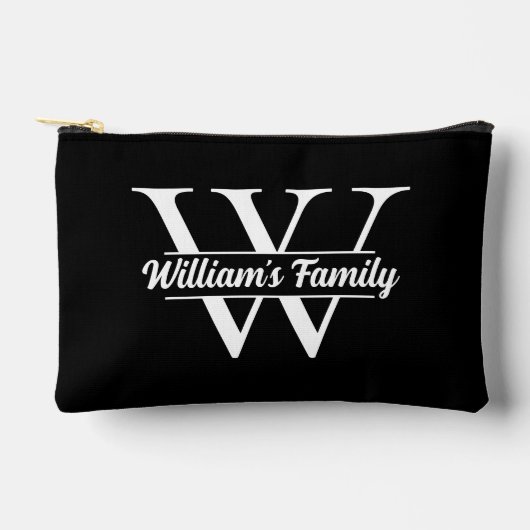 Zwart-Wit | Eenvoudig familienaam monogram Etui (Voorkant)