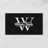 Zwart-Wit | Eenvoudig familienaam monogram Visitekaartje (Achterkant)