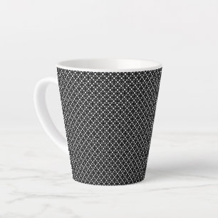 Zwart wit eenvoudig geometrisch patroon latte mok