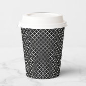 Zwart wit eenvoudig geometrisch patroon papieren bekers (Links)