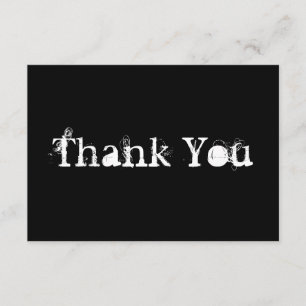 Zwart-wit, eenvoudig gestroomlijnd bedankkaart