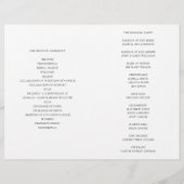Zwart-wit eenvoudig gevouwen huwelijksprogramma (Achterkant)