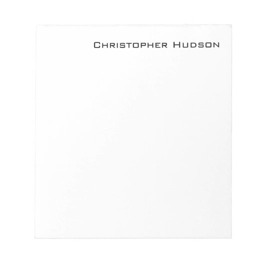 Zwart Wit Eenvoudig Gewone Architect Notitieblok (Voorkant)