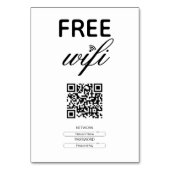 Zwart Wit Eenvoudig Gratis Wi-Fi QR Code Place Kaart (Voorkant)
