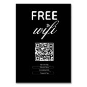 Zwart Wit Eenvoudig Gratis Wi-Fi QR Code Place Kaart (Achterkant)