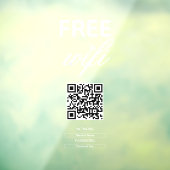 Zwart Wit Eenvoudig Gratis Wi-Fi QR Code Place Raamsticker (Vel 3)