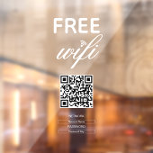Zwart Wit Eenvoudig Gratis Wi-Fi QR Code Place Raamsticker (Vel 2)