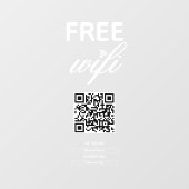 Zwart Wit Eenvoudig Gratis Wi-Fi QR Code Place Raamsticker (Vel)