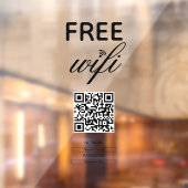 Zwart Wit Eenvoudig Gratis Wi-Fi QR Code Place Raamsticker (Vel 2)