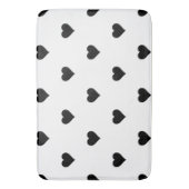 Zwart-wit, eenvoudig hartverwarmingspatroon badmat (Voorkant Verticaal)