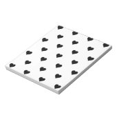 Zwart-wit, eenvoudig hartverwarmingspatroon notitieblok (Linkerzijde)