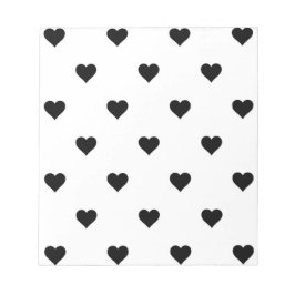Zwart-wit, eenvoudig hartverwarmingspatroon notitieblok