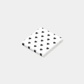Zwart-wit, eenvoudig hartverwarmingspatroon post-it® notes (Schuin)