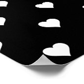 Zwart-wit, eenvoudig hartverwarmingspatroon poster (Hoek)