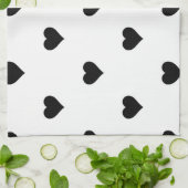 Zwart-wit, eenvoudig hartverwarmingspatroon theedoek (Gevouwen)