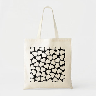 Zwart-wit, eenvoudig hartverwarmingspatroon tote bag