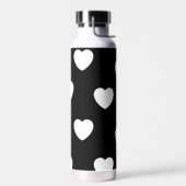 Zwart-wit, eenvoudig hartverwarmingspatroon waterfles (Links)