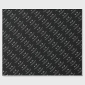 Zwart-wit eenvoudig koppelmonogram cadeaupapier (Vlak)